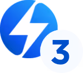 PwrTPO full color mark with a circle containing the number 3 overlapping.