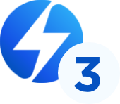 PwrTPO full color mark with a circle containing the number 3 overlapping.