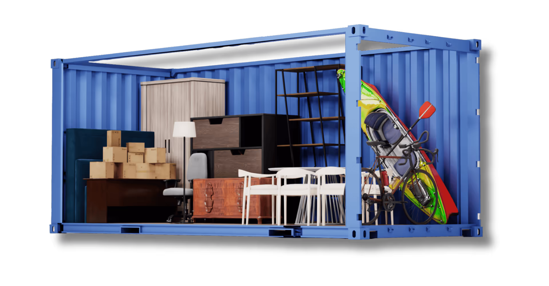 Lagercontainer mieten - wie viel Platz bietet dieser? Beispiel Einlagerung