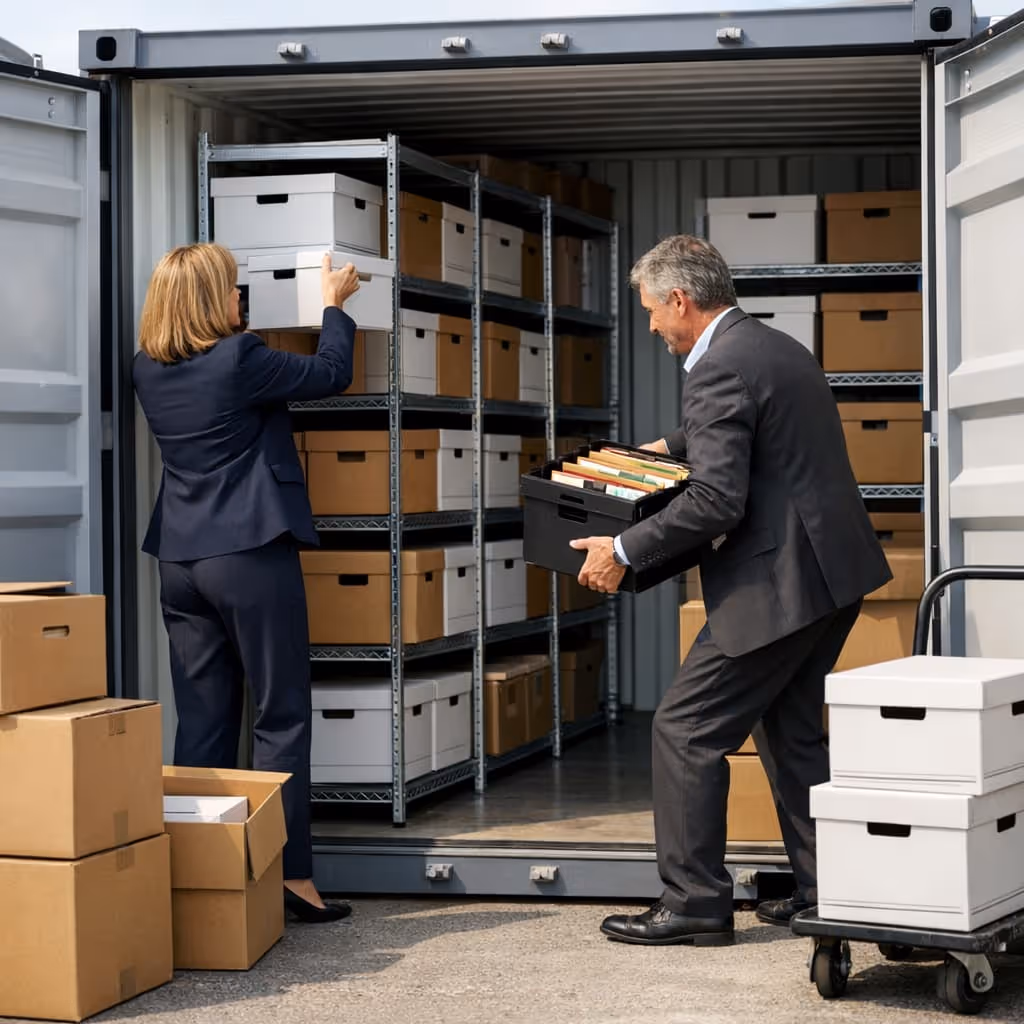 Eine aufgeräumte Werkstatt in einem 10 Fuss Lagercontainer