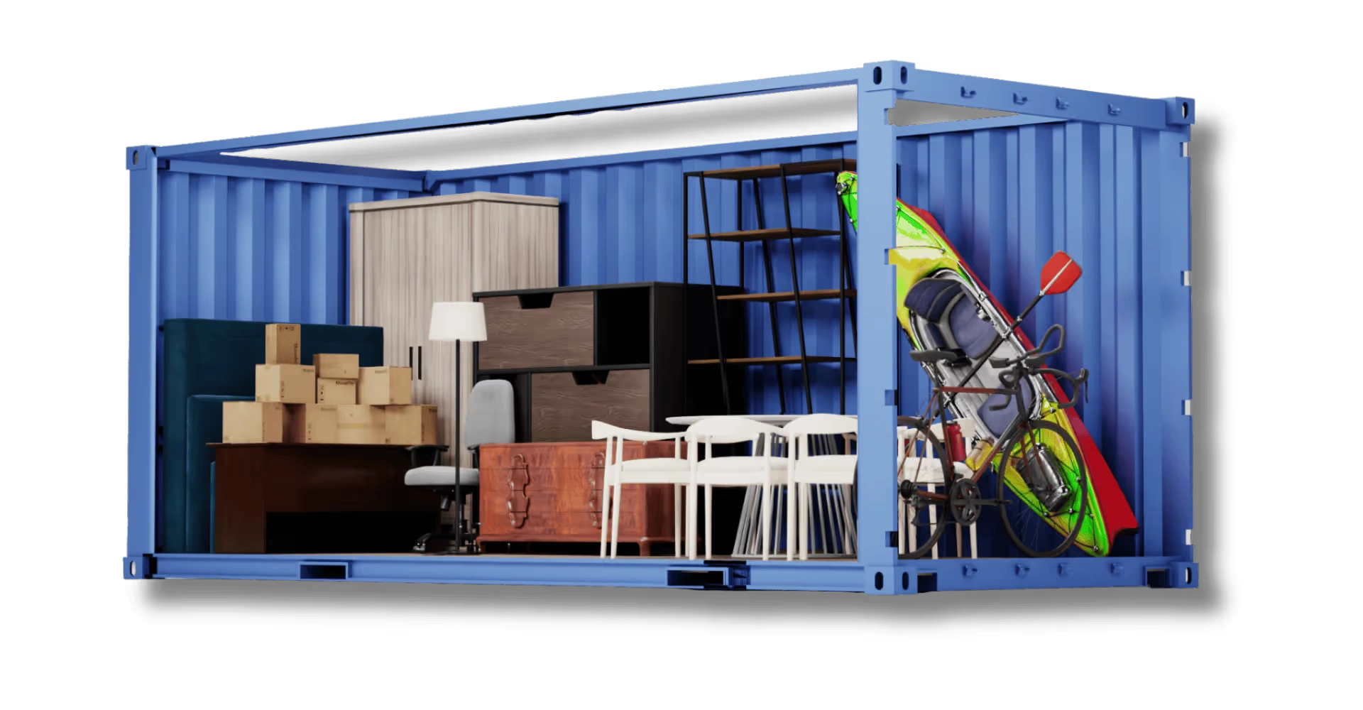 Lagercontainer mieten - wie viel Platz bietet dieser? Beispiel Einlagerung