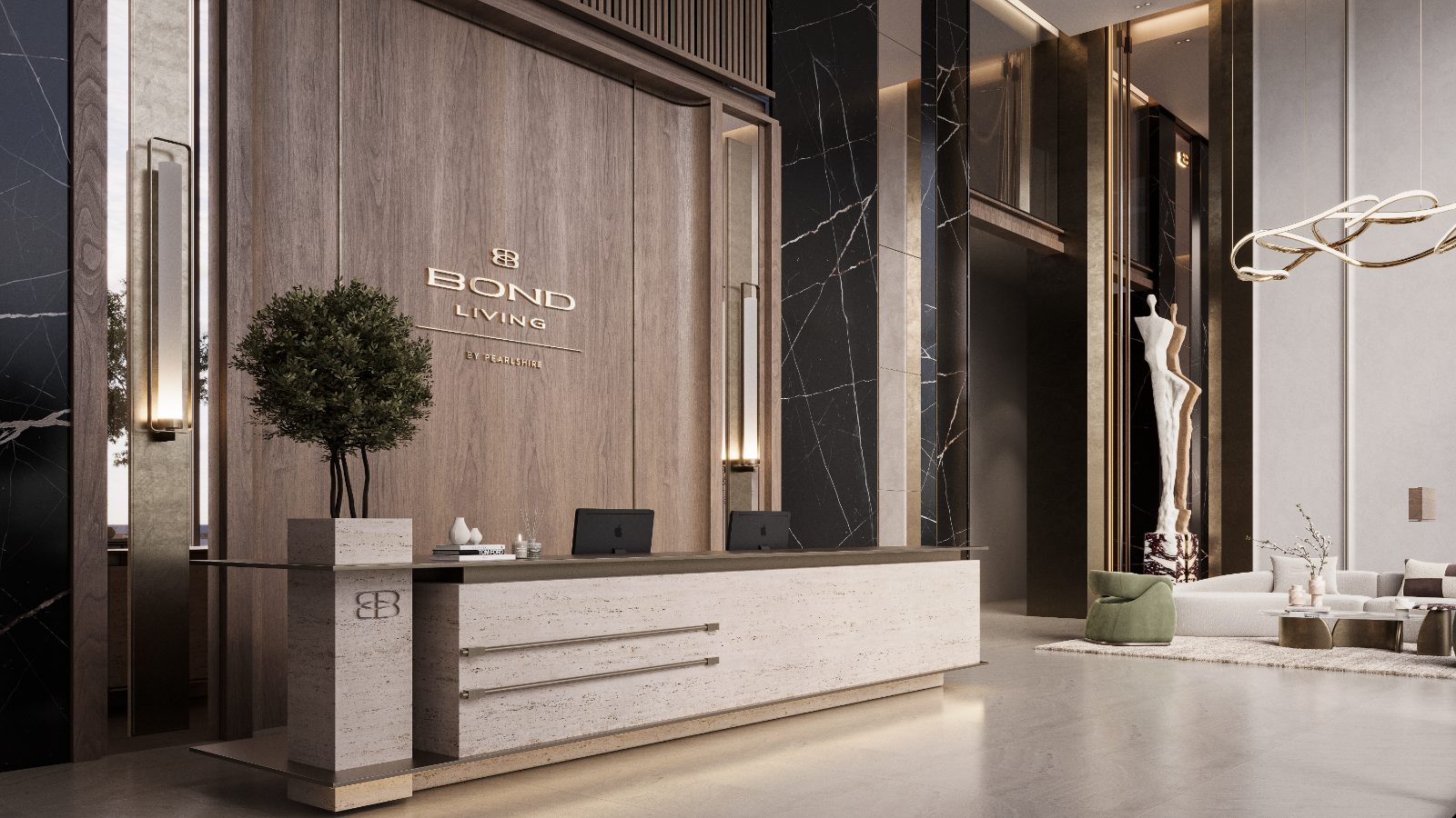 Arrival - the Bond Living lobby.