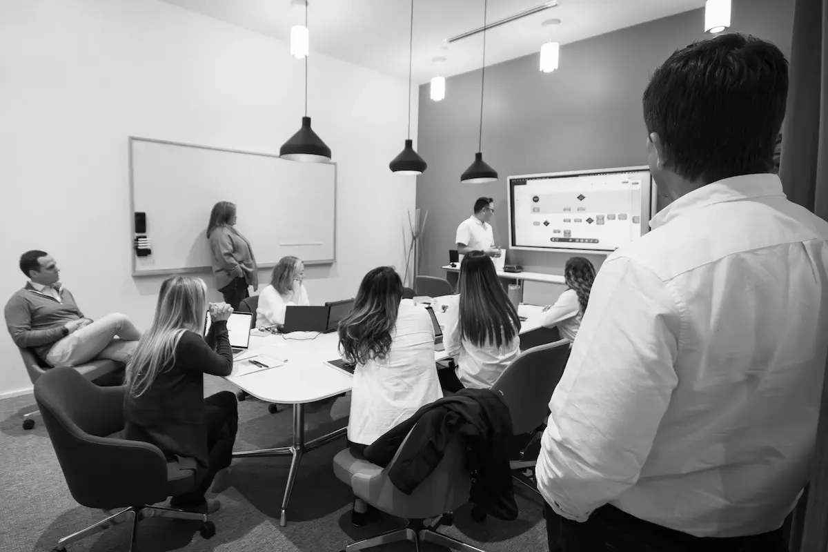 Vero team reviewing a workflow together