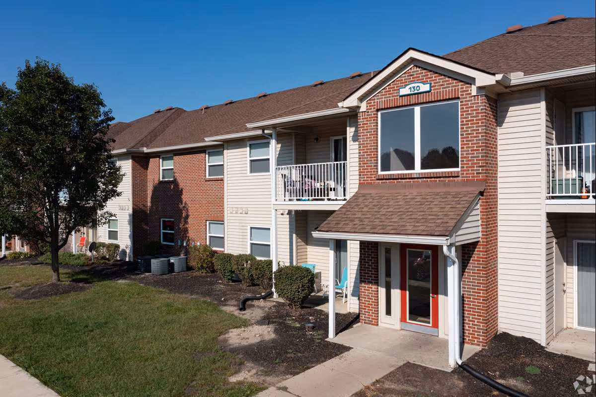 Exterior of apartment building