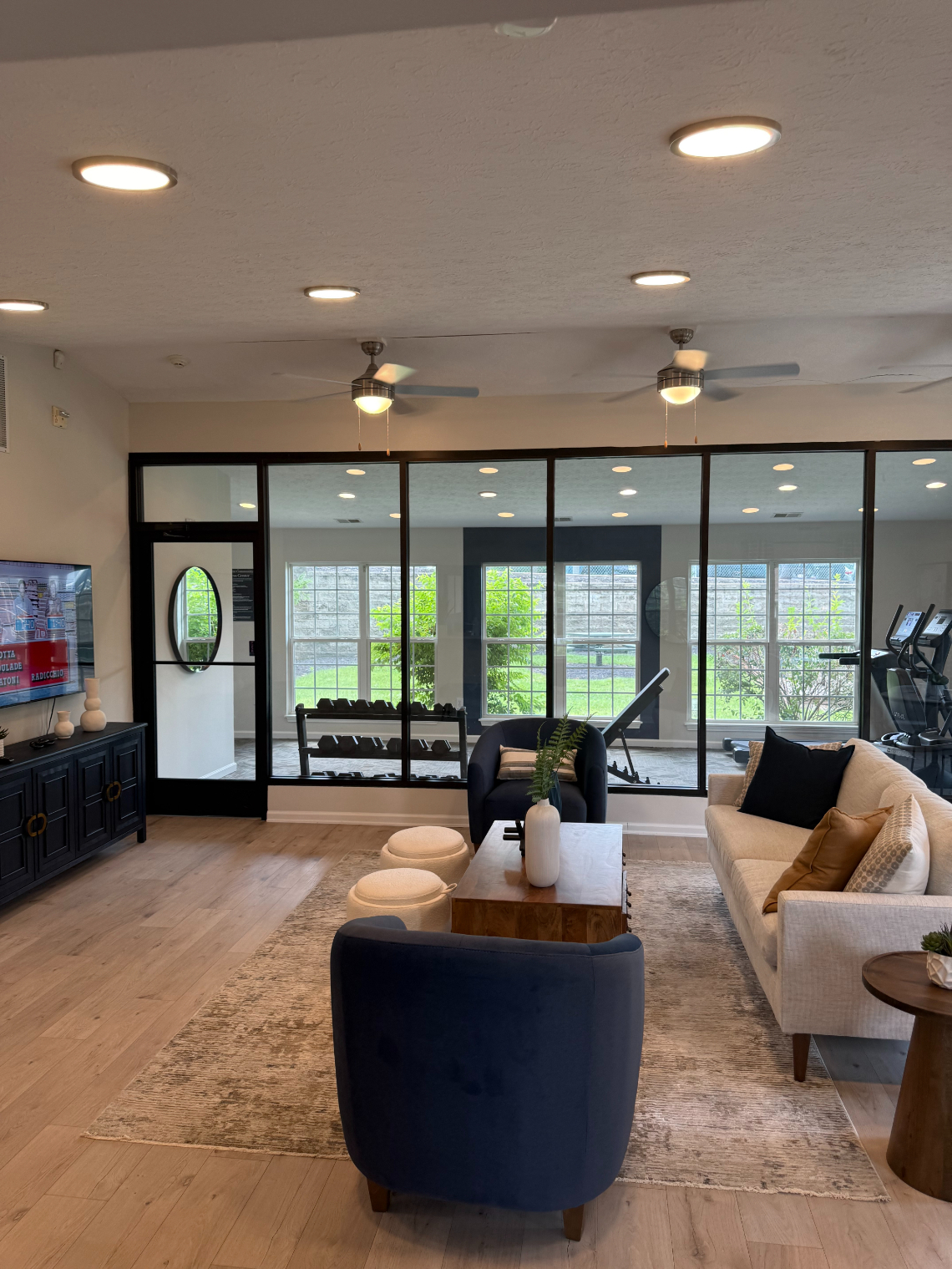 Community Lounge with sofa and tv