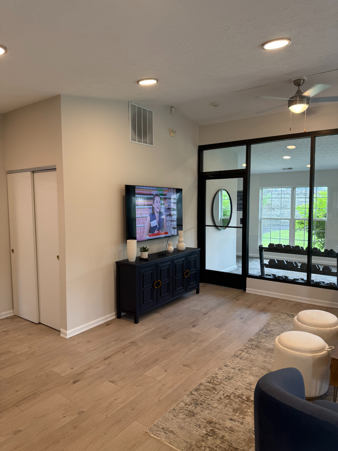 Community Lounge with sofa and tv