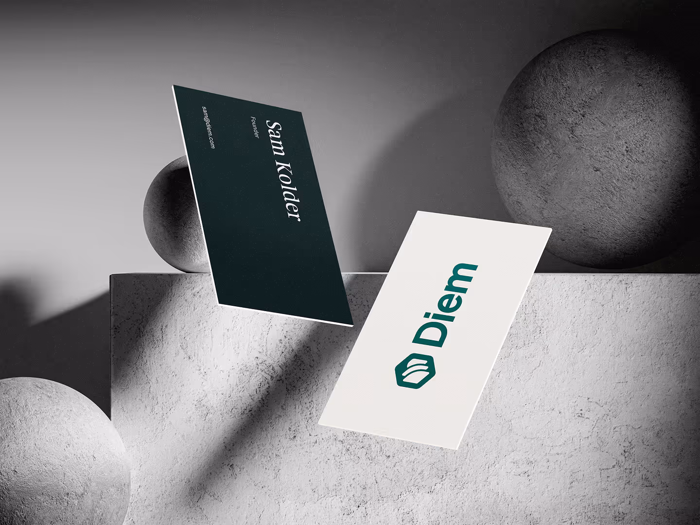 Tech startup company brand business card mockup ups.