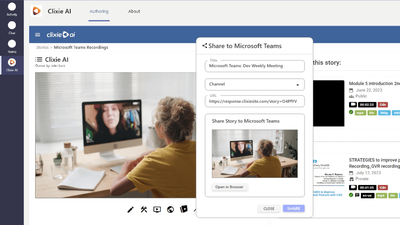 Share your interactive video from MS Teams