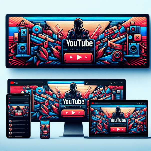 YouTube banner with vibrant colors