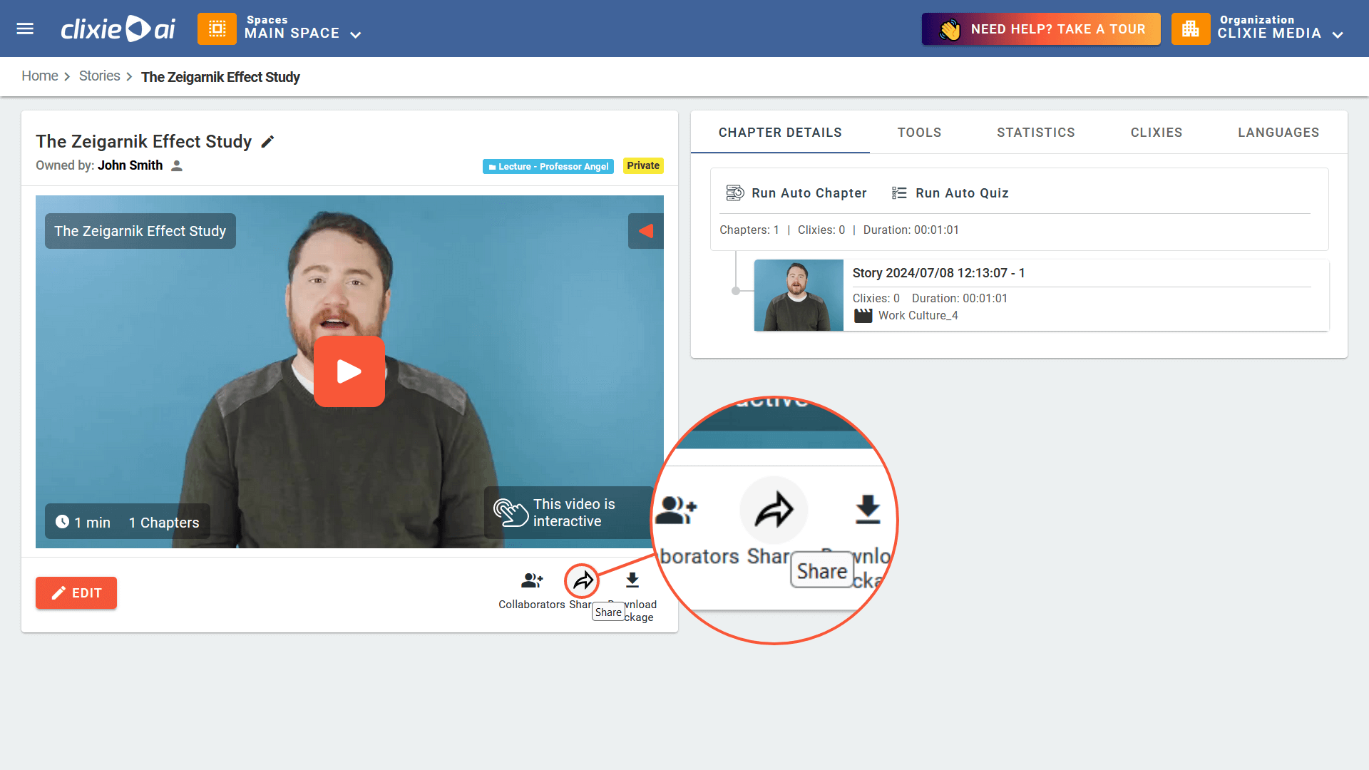 How to Share the Video