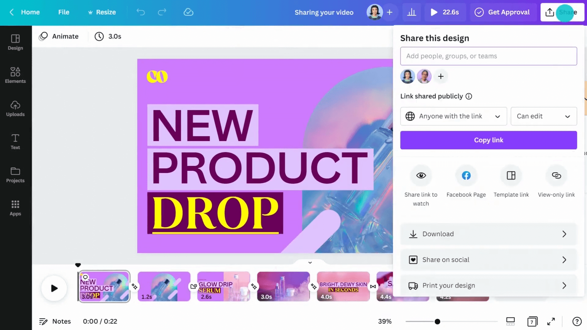 Make a video on canva: Download your video
