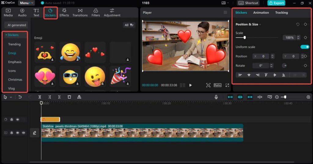 CapCut User Interface