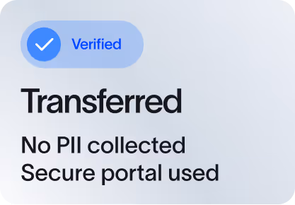 Image of a successful transfer alert