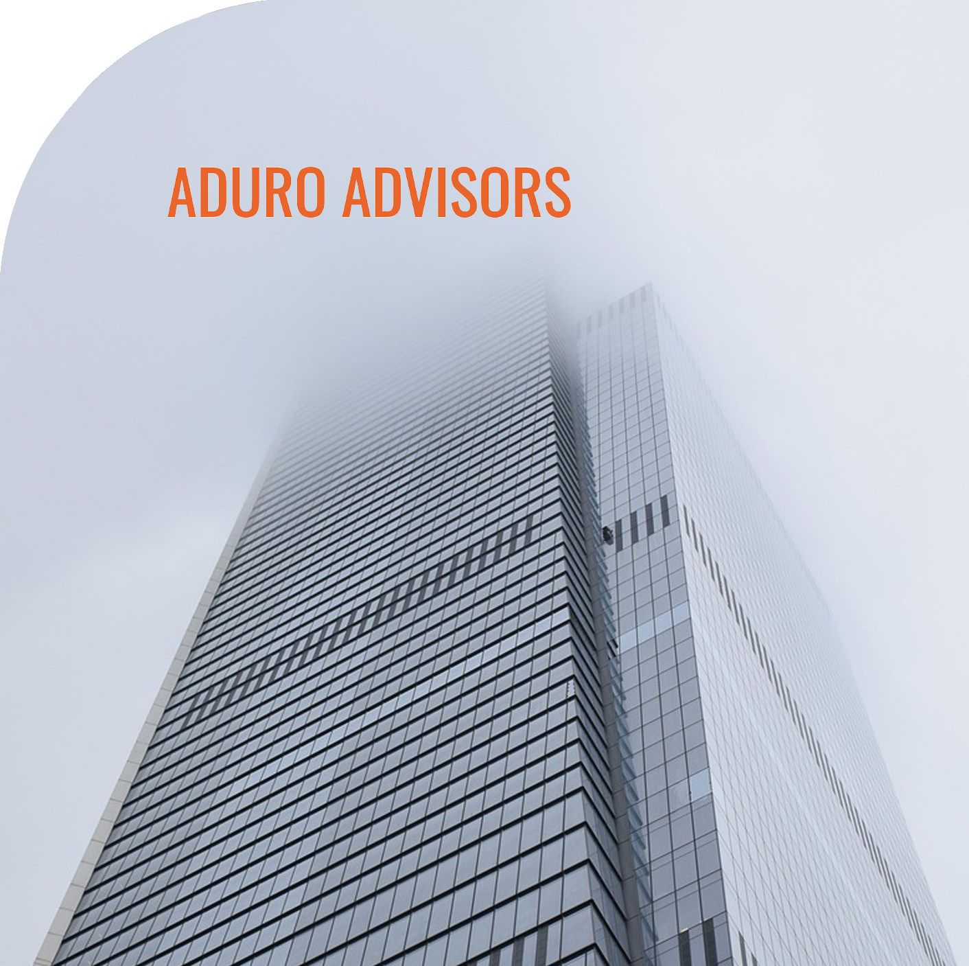 Aduro Advisors logo over a downtown tower