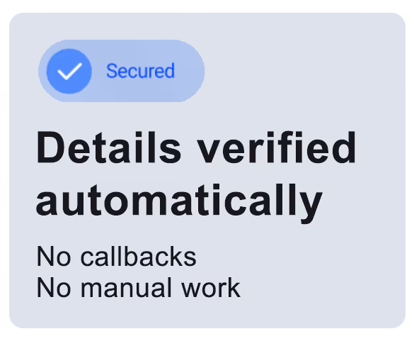 Details verified automatically badge