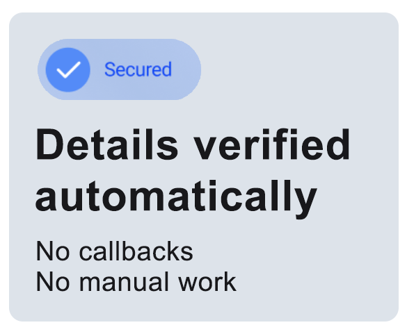 Details verified automatically badge