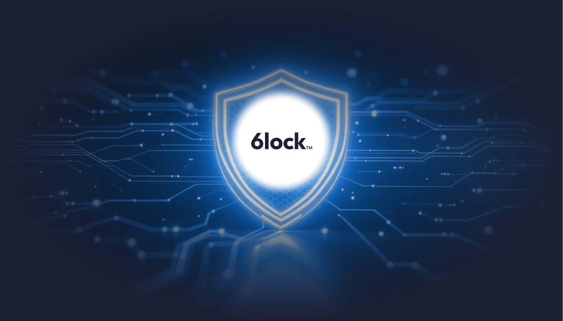 6lock logo in a shield as part of the background