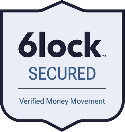 6lock secured badge indicating verified money movement