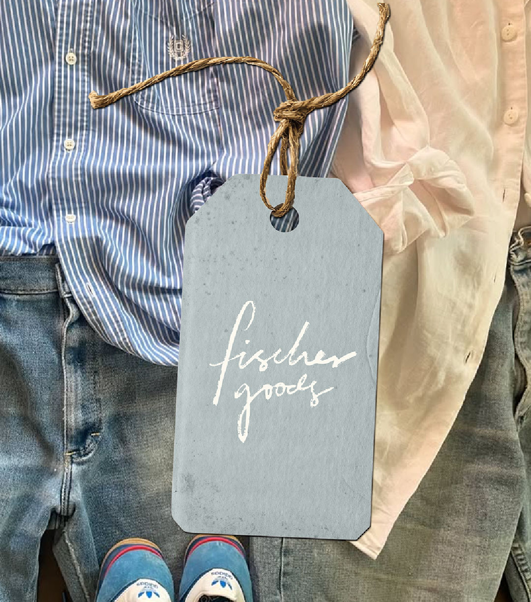 Lori’s been building Fischer Goods in the quiet moments between design gigs, denim hunts, and the kind of life lived with both feet in the fabric. Sixteen years in the apparel industry gave her the technical chops, but the soul of the brand was always rooted in the women who came before her, grandmothers threading needles, mothers cutting cloth, the smell of line-dried sheets in the Iowa breeze. She knew it was time to give Fischer Goods the same love and intention she puts into every garment. Enter ENC. We dug into her story, pulling out the threads that people would feel in their bones, not just read on a website. We built a brand identity that wears like your favorite vintage jacket: effortless, storied, and impossible to fake. The palette blends sun-faded nostalgia with hits of bold, modern color, pulling straight from the textures and tones of lived-in denim and slow, intentional making. Hand-drawn logos and a floral brandmark carry Lori’s lineage of makers forward, every stroke a nod to the women and moments that shaped her craft. Now, Fischer Goods doesn’t just look like Lori’s work, it tells the story behind every stitch. 