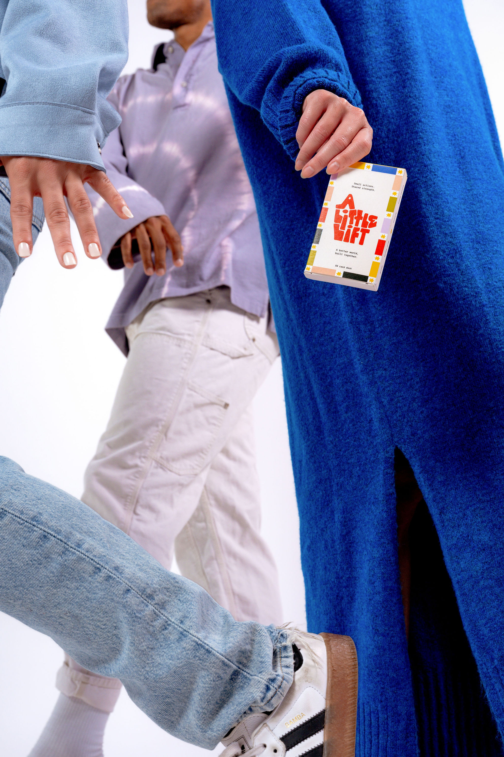 When Theresa Delaney came to ENC, she came with a deck. It wasn’t just a card deck, but rather a powerful concept wrapped in paper, ready to spark real change. The idea was solid, but it needed structure, a name, and a standout identity to carry it forward. That’s where we came in. We started with the name. “A Little Lift” wasn’t just catchy, it captured the brand’s essence: small, heart-forward actions with big ripple effects. From there, we wrote the messaging to match: clear, kind, and impact-driven. Next, we designed a brand system that feels as energetic and approachable as the actions it promotes. The logo is a groovy, hand-cut wordmark with real-world charm. Imperfect on purpose, just like the work of building a better world. Then came the color palette, bright, joyful, and grounded: honey mustard, apricot, tangerine, orchid, and forest green. These colors weren’t picked to sit still they were curated to move people. We translated the brand across packaging, a photo campaign, a new landing page, and custom social assets giving A Little Lift all the tools it needed to go from passion project to movement-in-the-making. What started as a box of cards is now a bold, human-first brand redefining what change looks like. Not perfection. Just action, taken together, one step at a time.