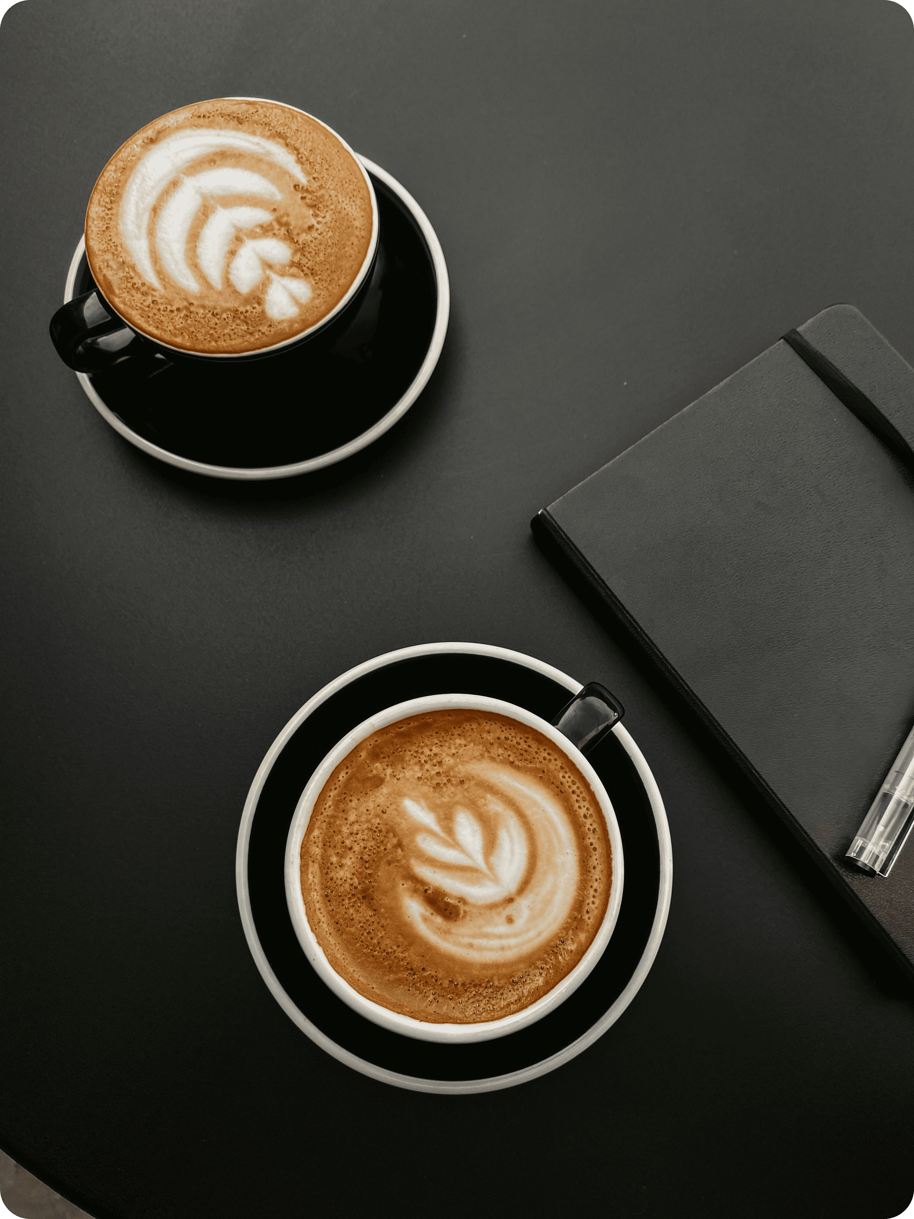 Cup of coffee with journal 
