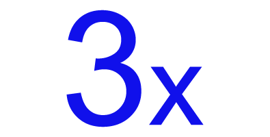 icon with the number three and letter x