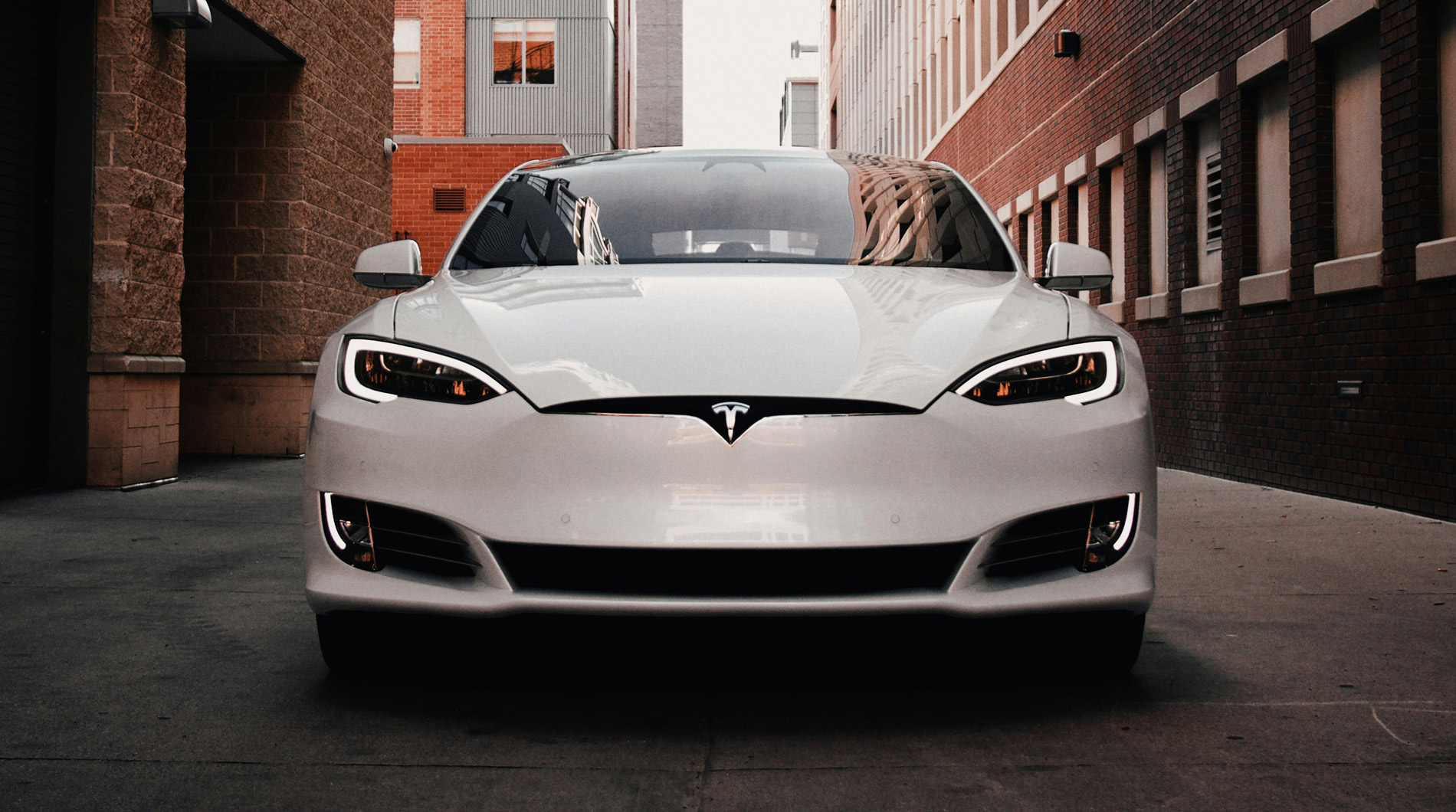 Tesla with window tint applied