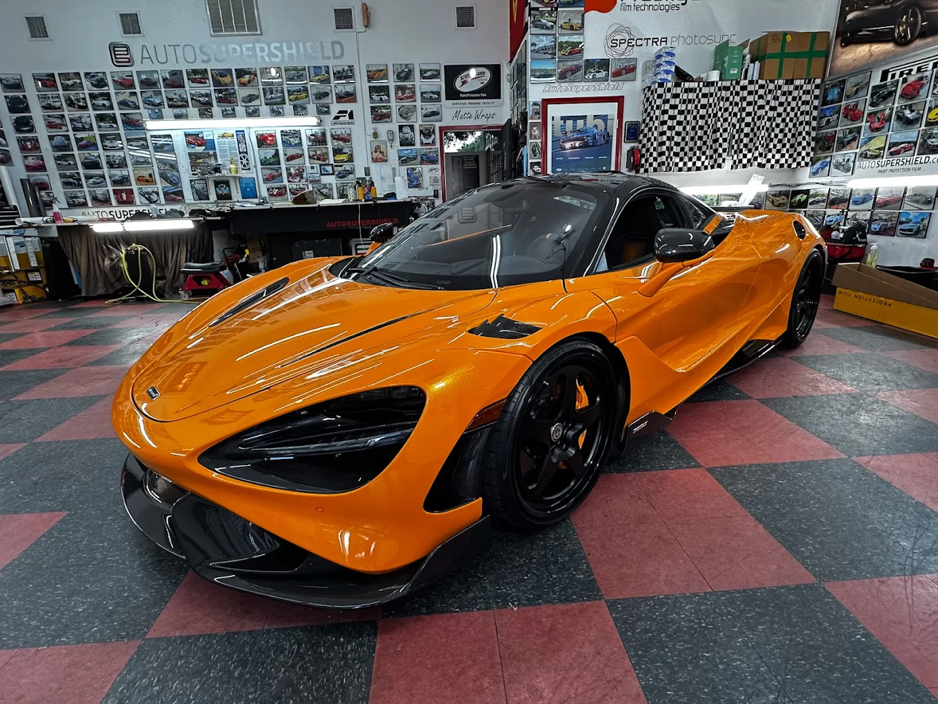 Ceramic coating applied to a vehicle