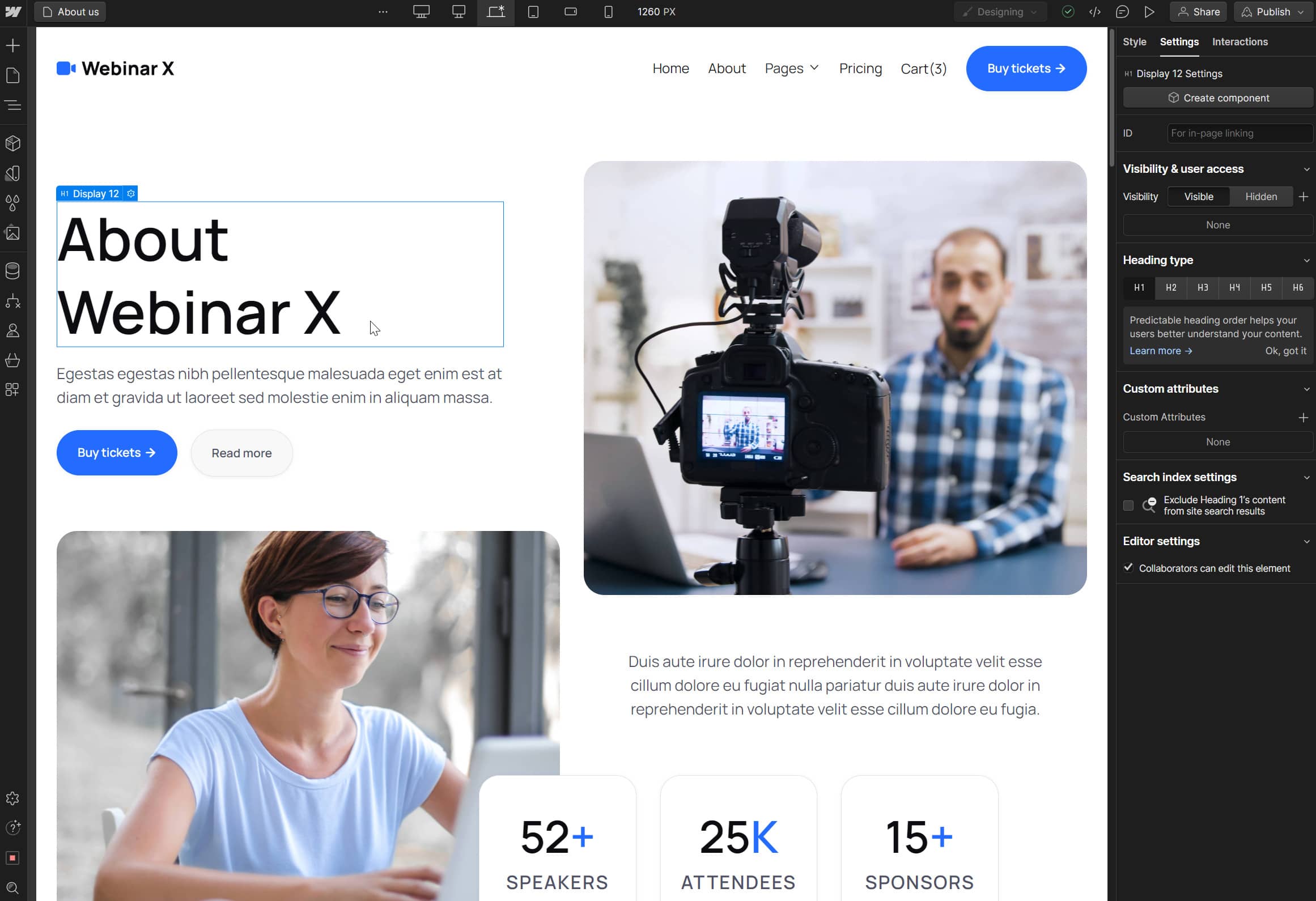 Webinar X Webflow Template And Ui Kit - Static Content