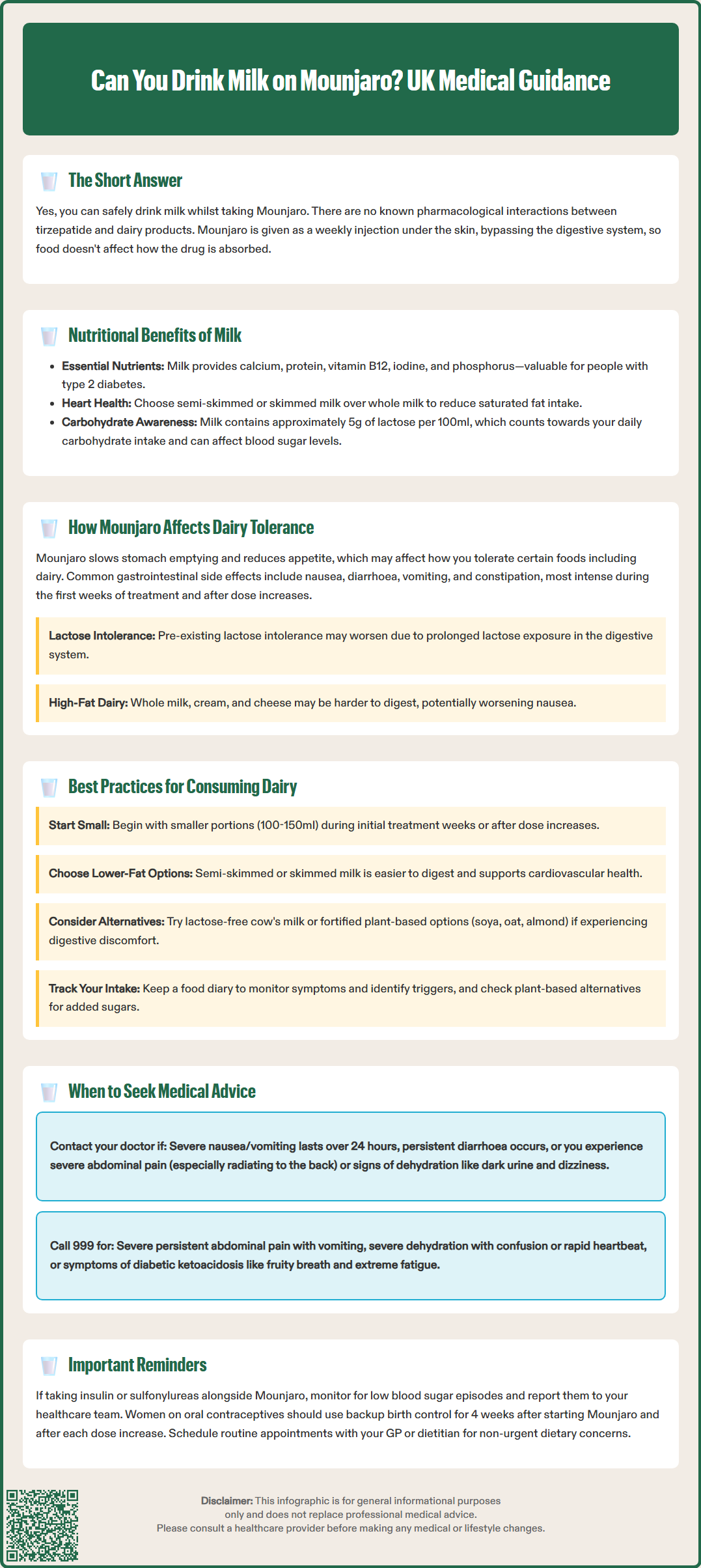 can you drink milk on mounjaro