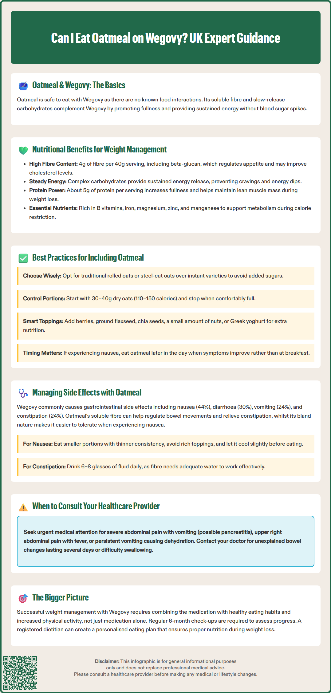 can i eat oatmeal on wegovy