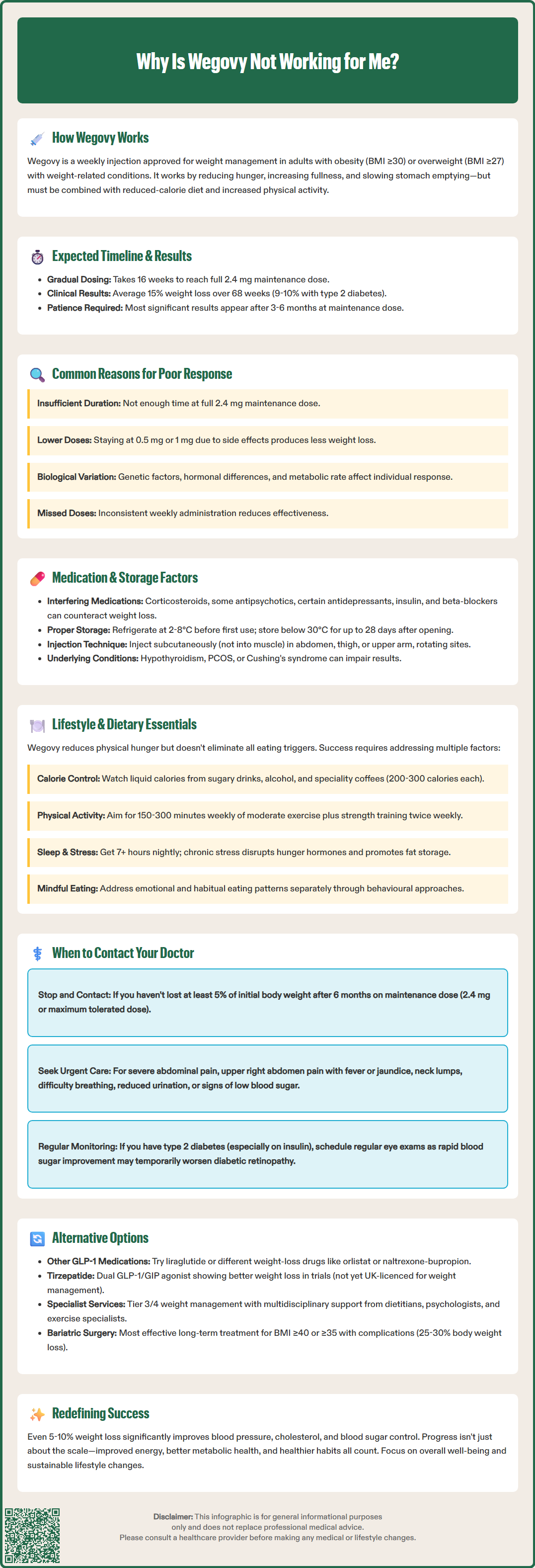 why is wegovy not working for me