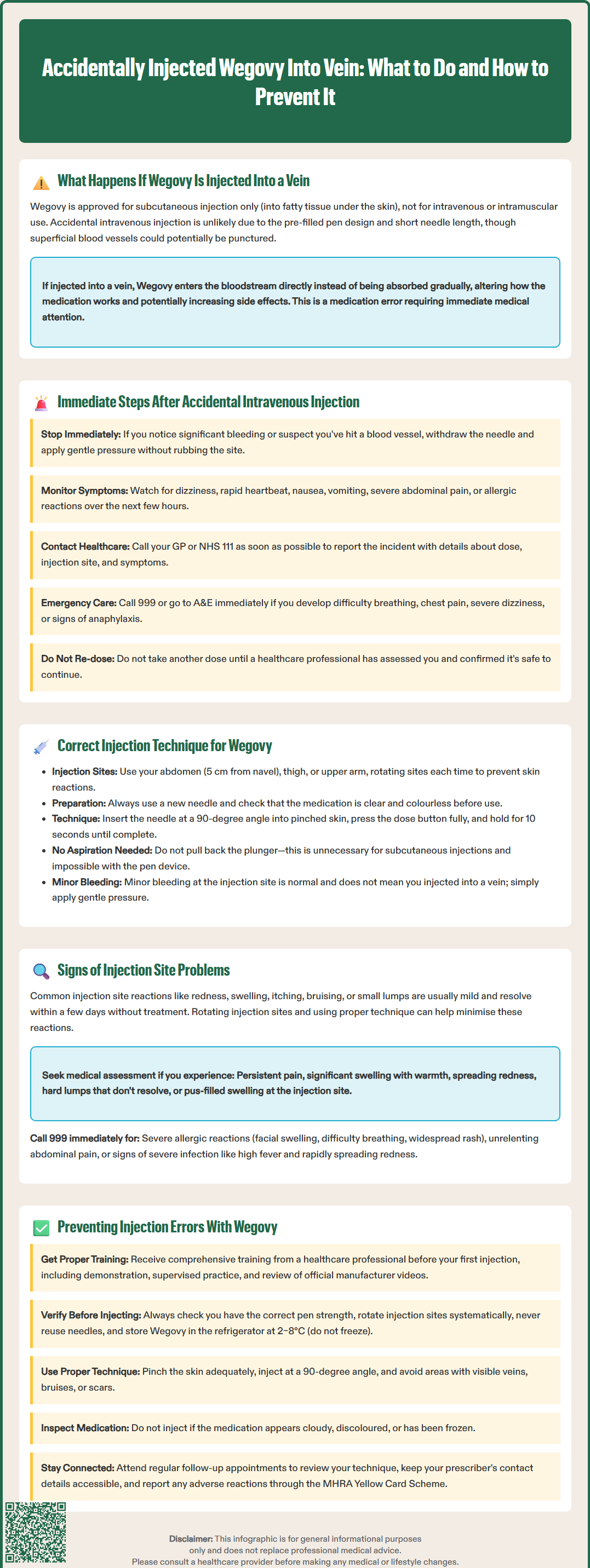 accidentally injected wegovy into vein