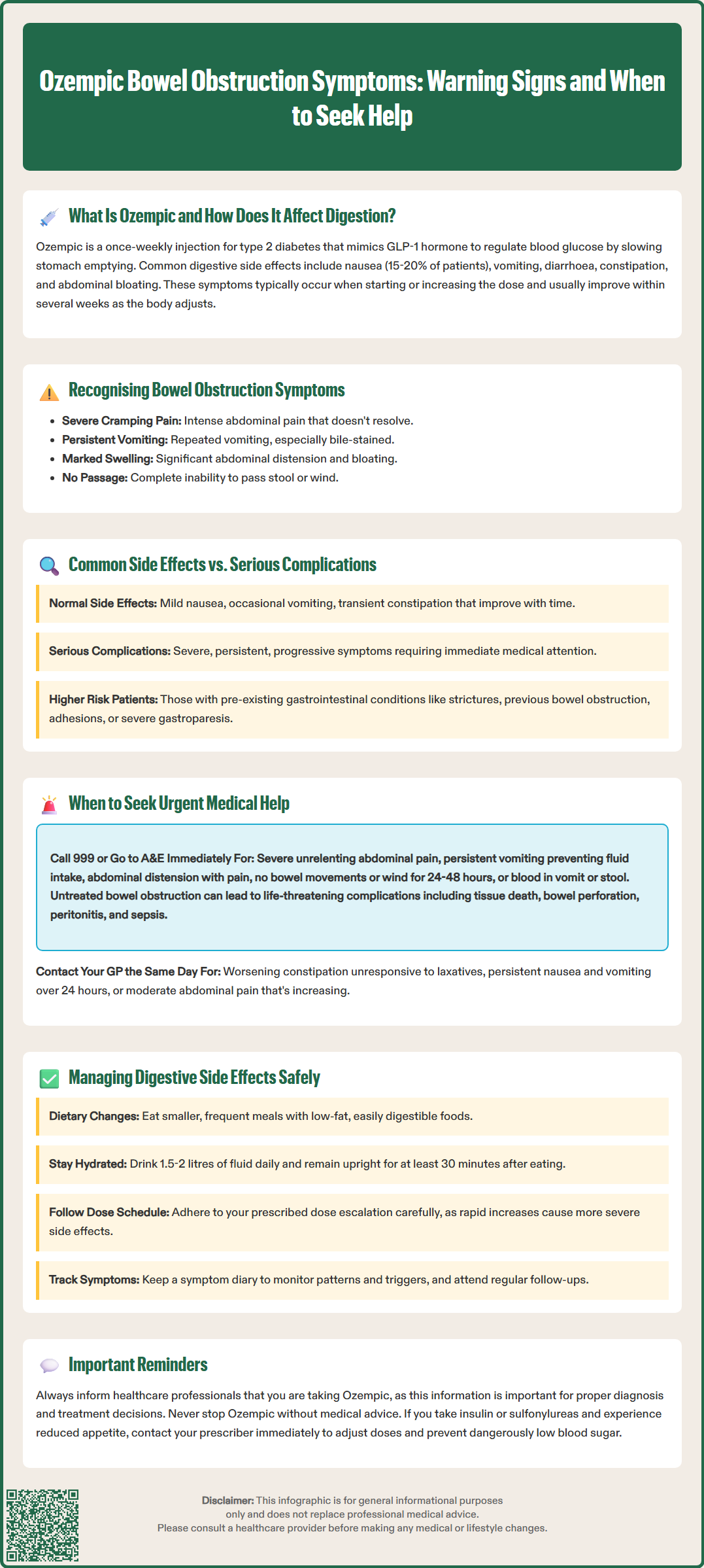 ozempic bowel obstruction symptoms