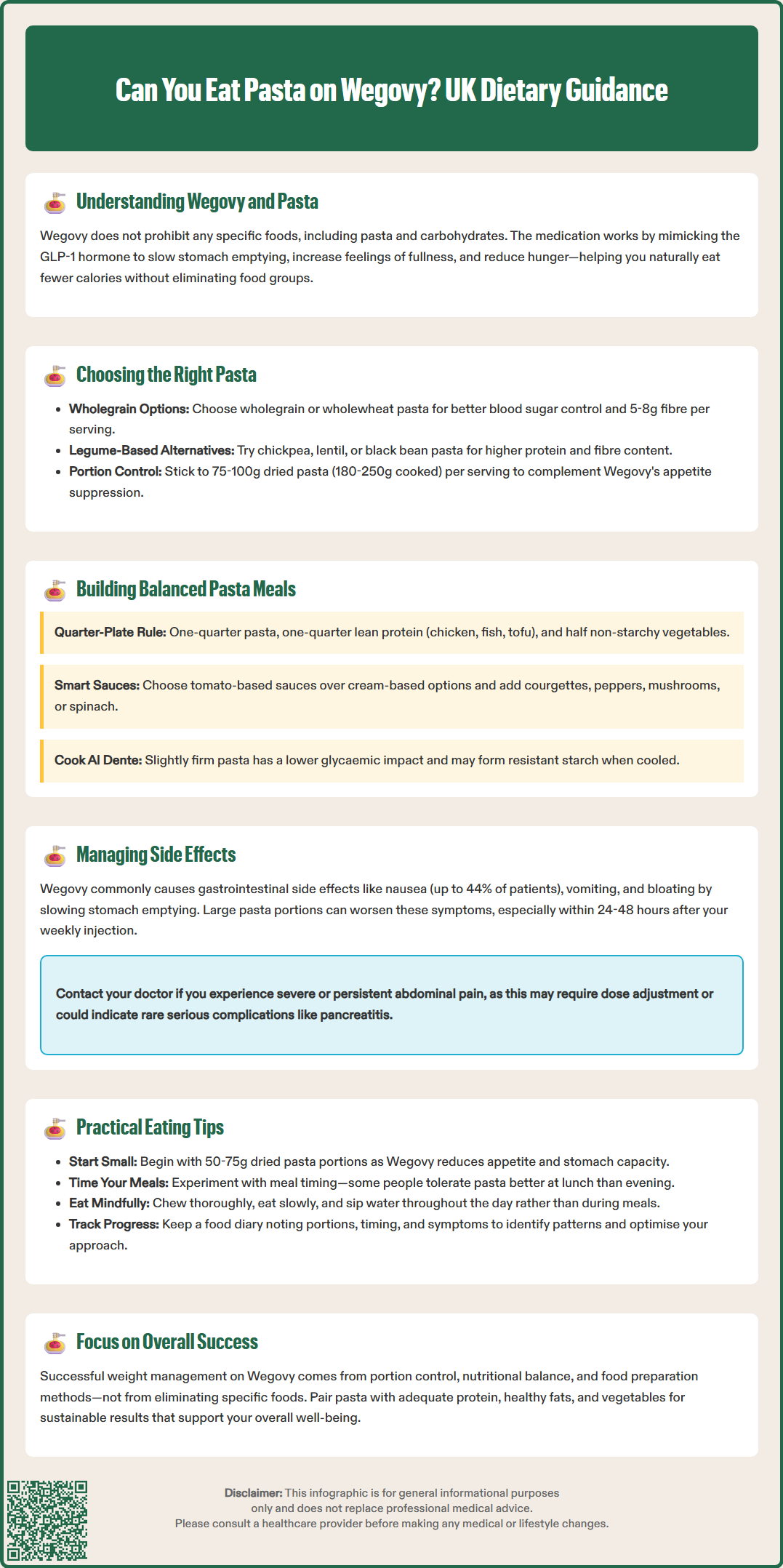 can you eat pasta on wegovy