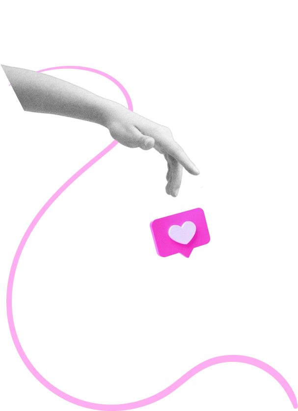 hand with heart react