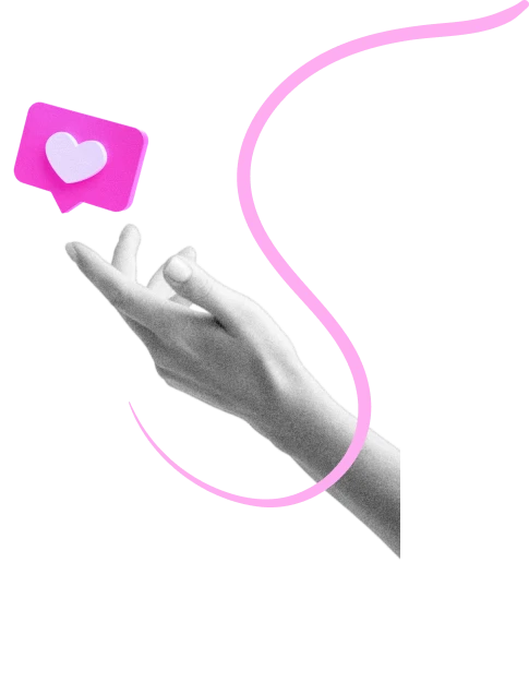 hand with heart react