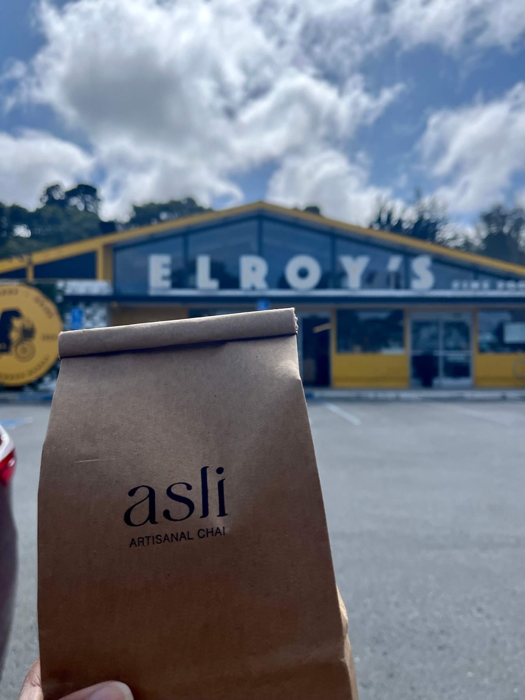 Wholesale bag of chai being delivered to Elroy's Fine Foods Monterey for their bulk goods.