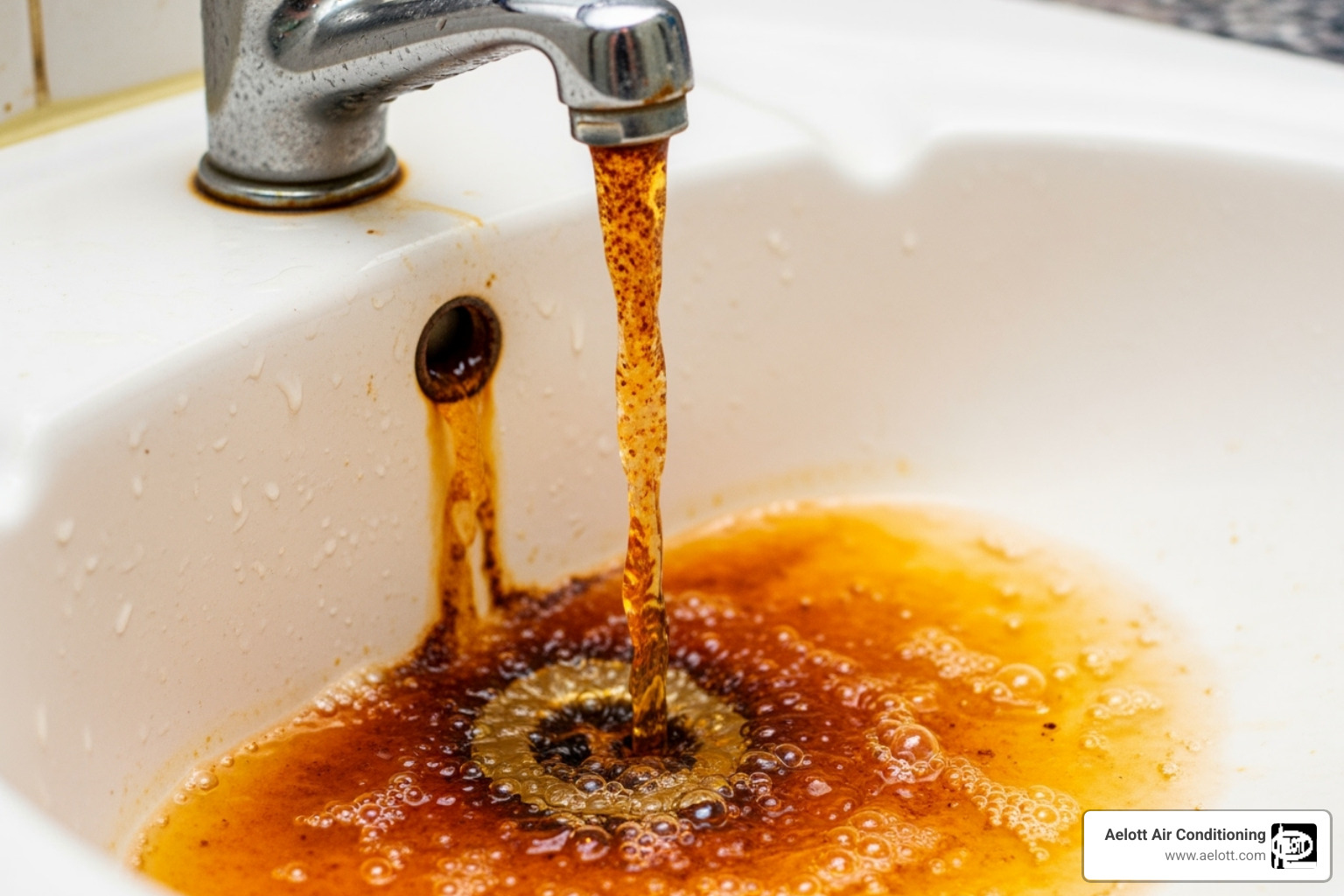 rusty water coming from a faucet - hot water heater repair
