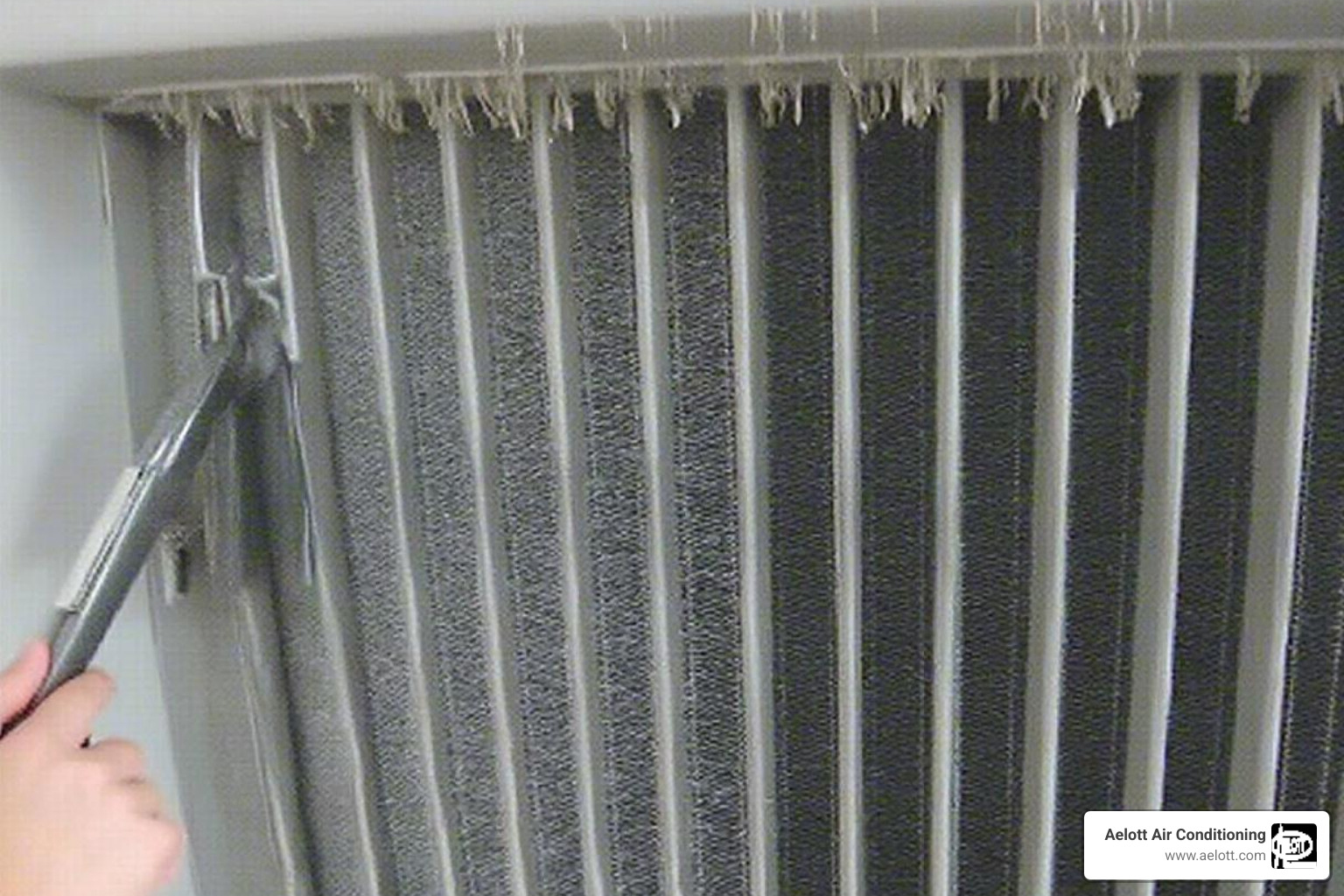 a no-rinse cleaner being sprayed onto the coils - evaporator coil cleaning