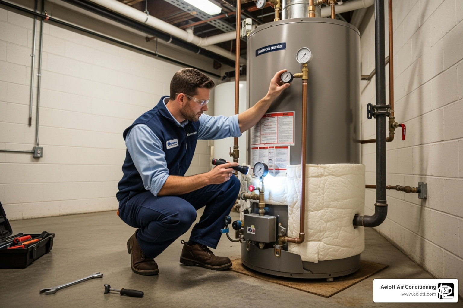 plumber inspecting a commercial water heater - business plumbing service oceanside ca plumber inspecting a commercial water heater - business plumbing service oceanside ca