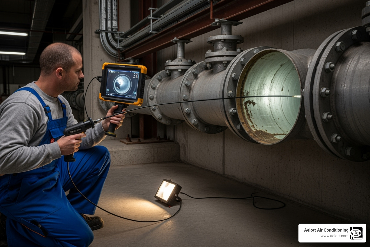 plumber using a camera inspection tool in a pipe - business plumbing service oceanside ca plumber using a camera inspection tool in a pipe - business plumbing service oceanside ca