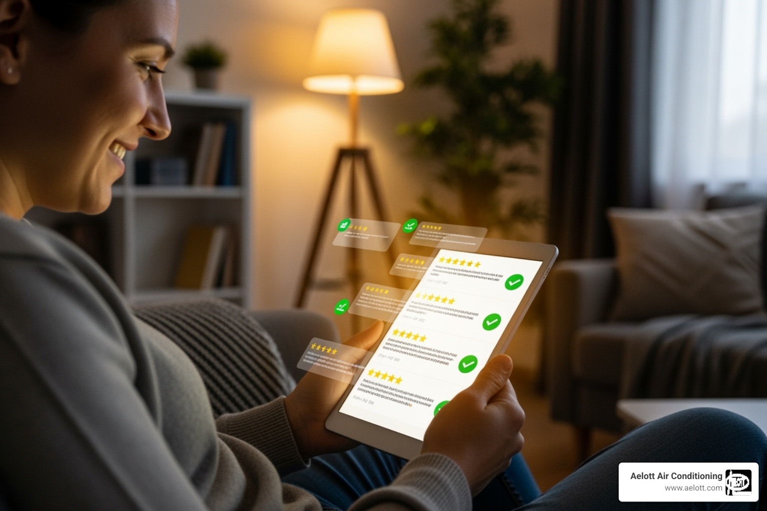 Homeowner looking at positive online reviews on a tablet - emergency plumber carlsbad ca Homeowner looking at positive online reviews on a tablet - emergency plumber carlsbad ca