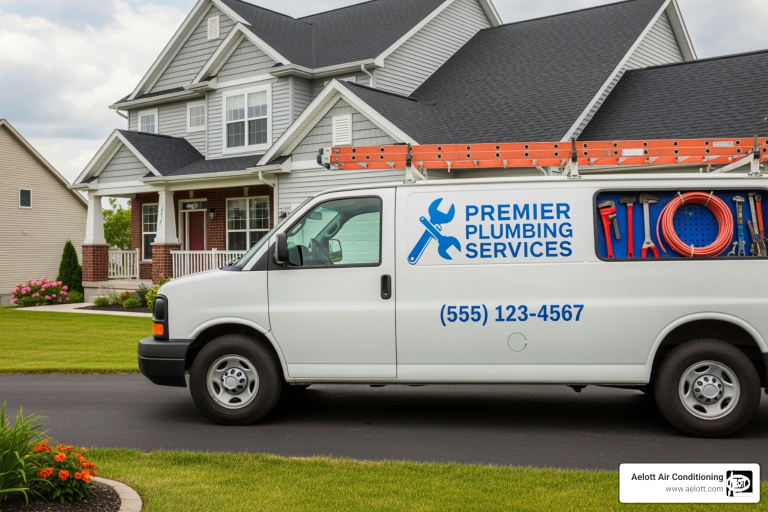 of a professional plumber's service van - business sewer repair del mar ca