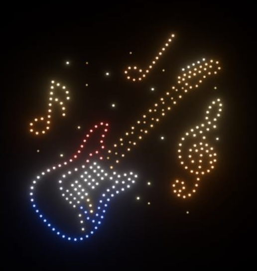 Drone show at a famous festival