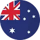 Flag of Australia inside a circle