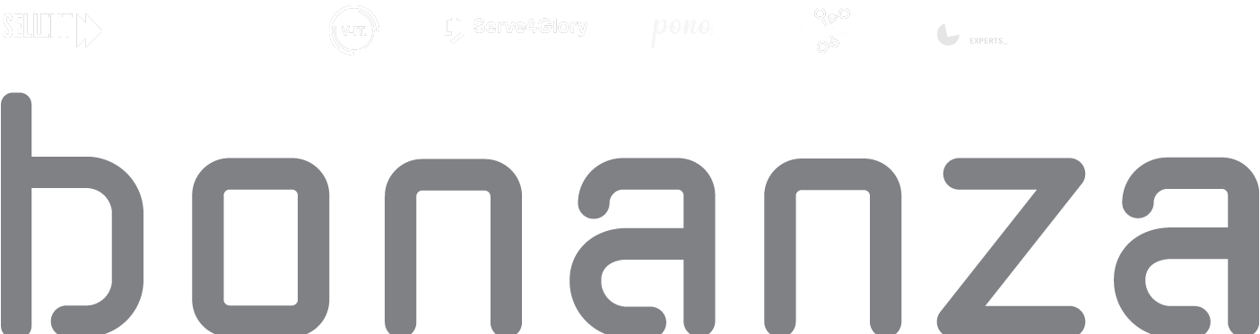 Bonanza Group logo with the small logo's of the subcompanies on top.