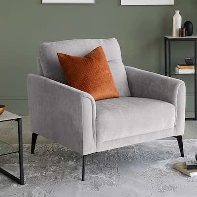 Dark brown leather recliner chair with nailhead trim