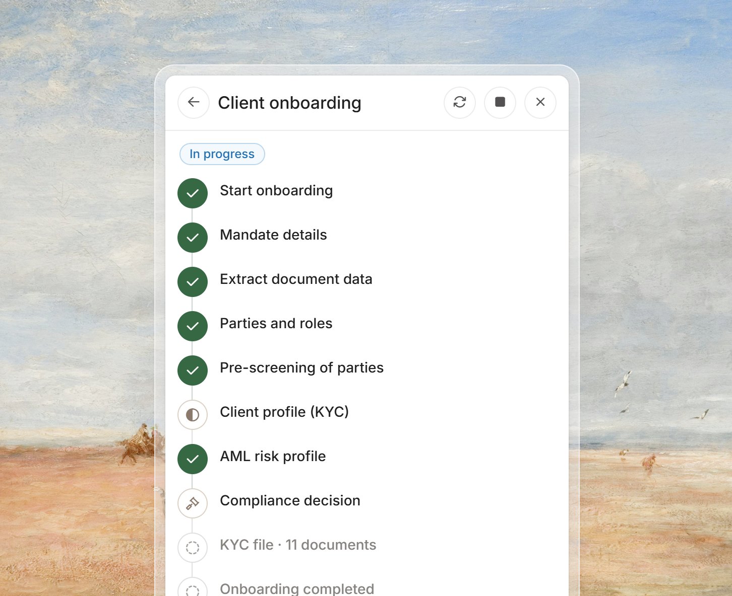 Menu interface with search bar and options to connect Microsoft Teams, Google Drive, Gmail, Calendar, and Outlook.