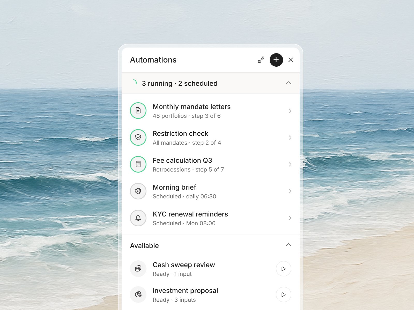 Unplex Automations preparing briefs, letters and reviews on a schedule without manual steps